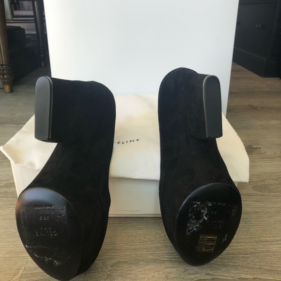Celine Black Platform chunky heal blk suede - Picture 5 of 7